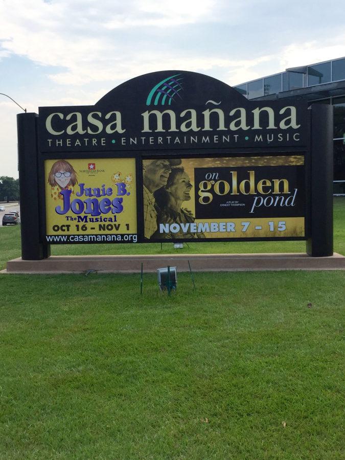 Casa Manana advertises for its current show, Junie B. Jones. 