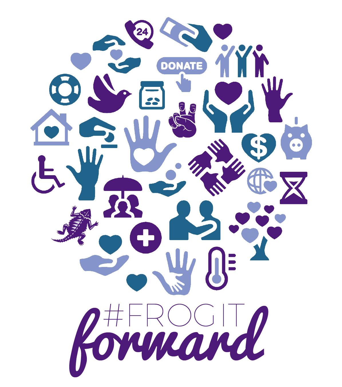 The Frog It Forward collage shows different ways students can frog it forward. (Courtesy of Rachael Capua) 