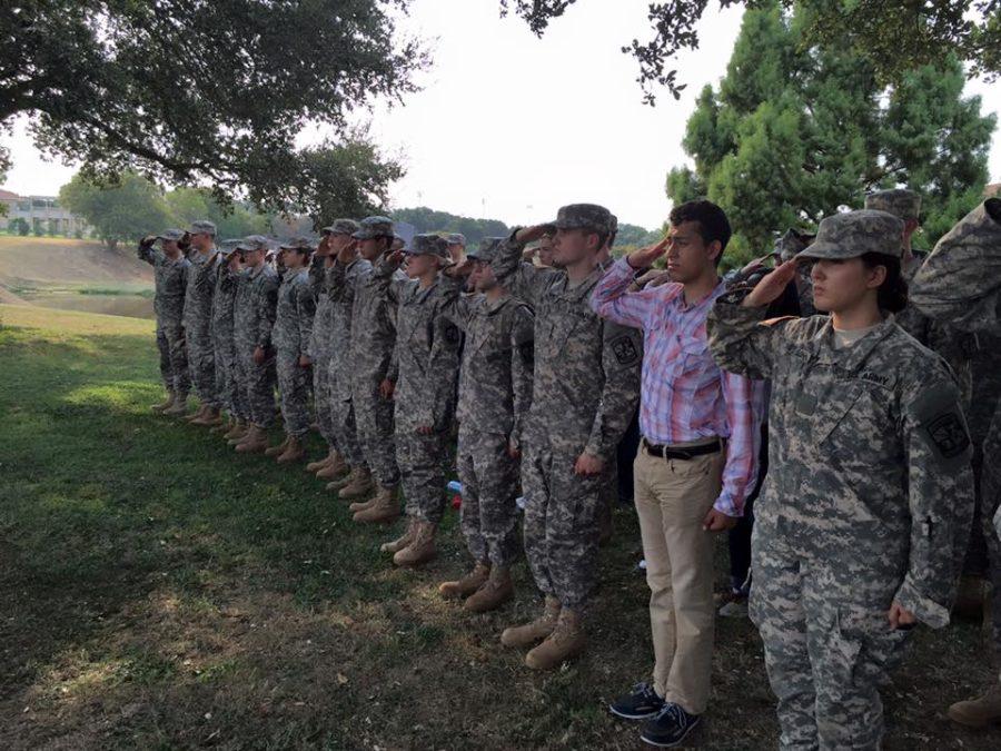 TCU Army ROTC cadets learn basic drill and ceremony techniques at one of the required ROTC labs. 