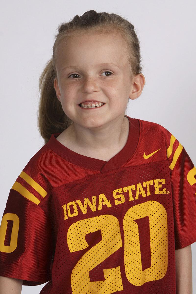 Seven-year-old Abby Faber is an Iowa State fan who got to meet TCU quarterback Trevone Boykin before the kickoff of the football game Saturday in Ames, Iowa.