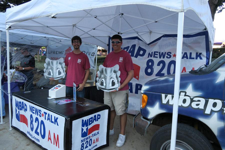 Will Shotwell (left) and Corey Uribe (right) represented WBAP News Talk to participate in the Frog Alley. 