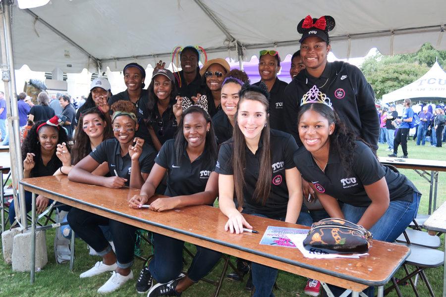 TCU Womens basketball team was present at the Frog Alley to sign autographs for frog fans. 