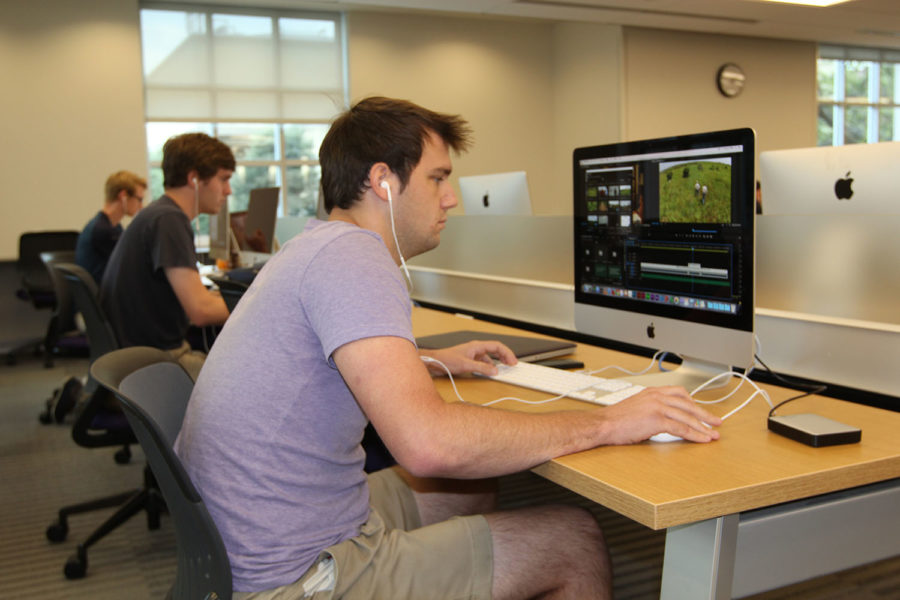 Casey Cunningham, senior political science prefers using Mac desktop to edit a short film because it is powerful and it has compatible software for video editing. 