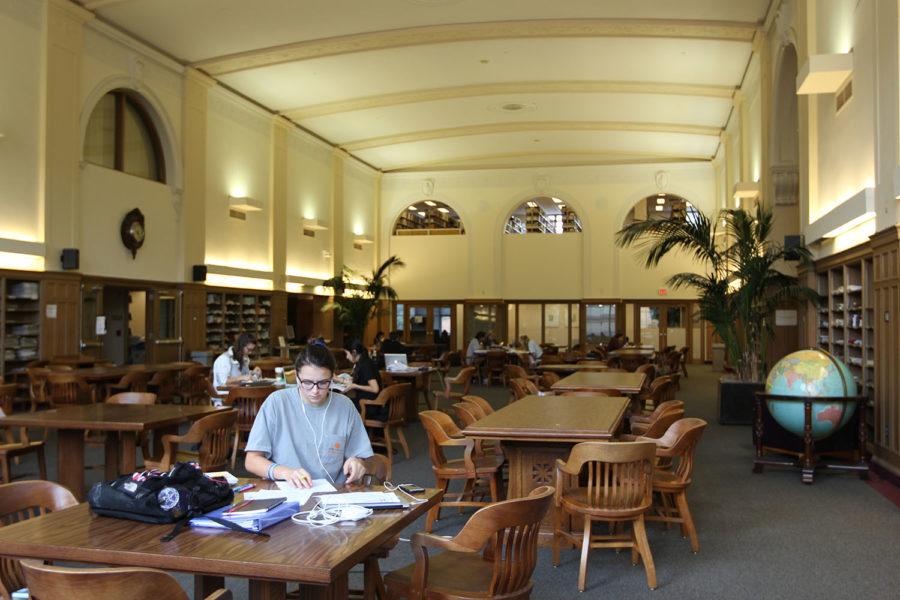 The conversational and quiet sections of the west entry opens from 7a.m. to 1:30a.m. Sunday through Friday. The newly renovated area of the library is open 24 hours. The entire library closes at 8p.m. on Friday and Saturday. 