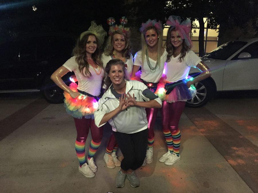 Zeta Tau Alpha Pi Kapp Push Coach Olivia poses with a few of her first year sorority sisters.