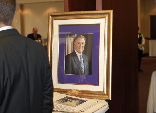 A portrait of Dee Kelly Sr. at his funeral reception.