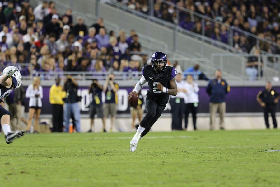 Trevone+Boykin+finished+with+388+yards+in+TCUs+40-10+Thursday+night+win+over+West+Virginia+in+2015.