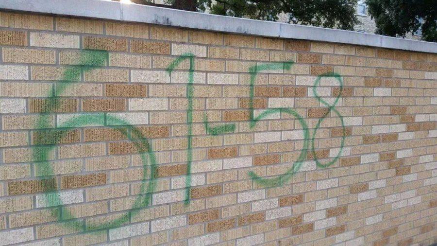 The final score of the 2014 TCU-Baylor game was found written in green on TCUs campus Friday morning.