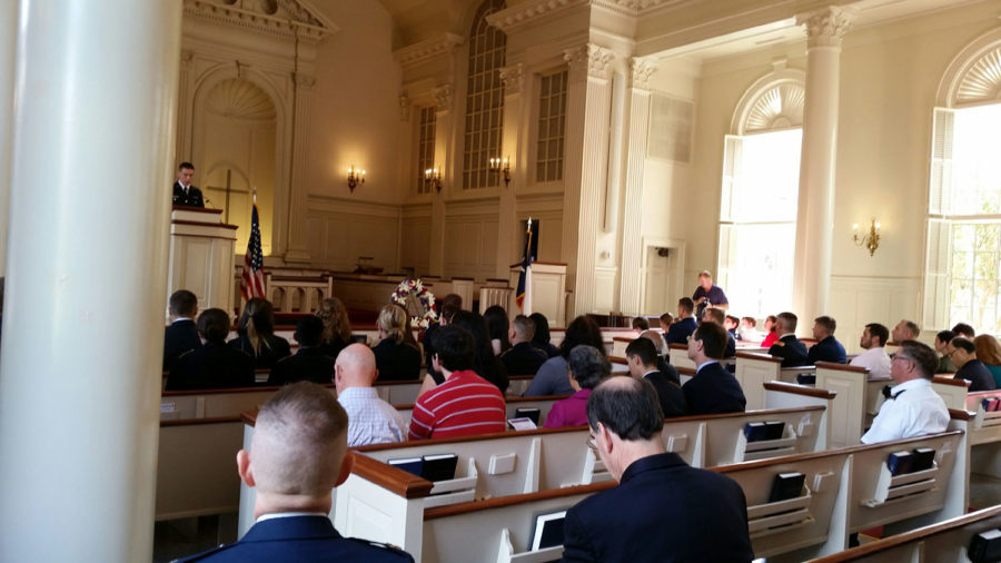 ROTC Veterans Day wreath-laying ceremony at Robert Carr Chapel Nov. 11.