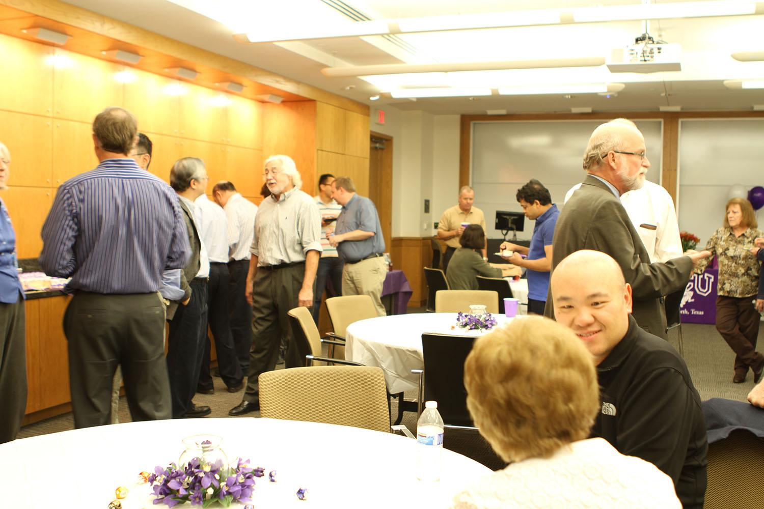 The+Mathematics+Department+held+in+reception+in+honor+of+Robert+Dorans+46+years+of+work+at+TCU.+