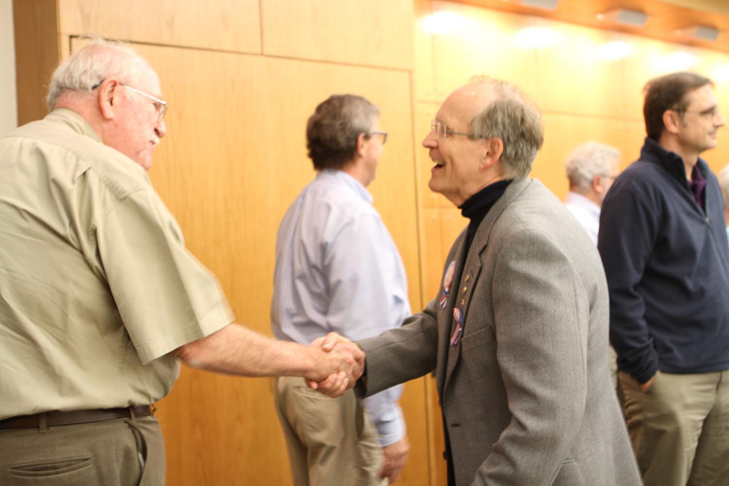 The+Mathematics+Department+held+in+reception+in+honor+of+Robert+Dorans+46+years+of+work+at+TCU.+