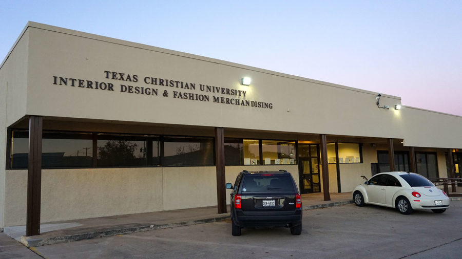 The current Interior Design and Fashion Merchandising building is located off-campus by the TCU police station.