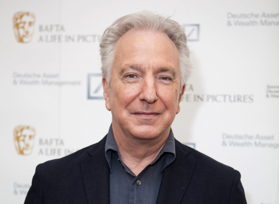 In this April 15, 2015 file photo, actor Alan Rickman poses for photographers on arrival at BAFTA A Life In Pictures, with Alan Rickman  in central London. 