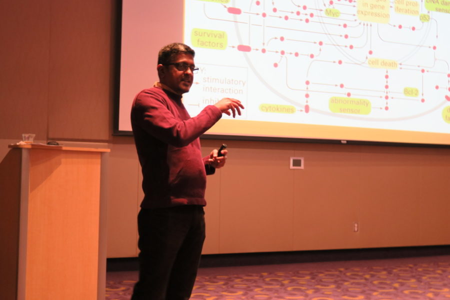 Biology professor Dr. Giridhar R. Akkaraju speaks about DNA and cancer in the Last Lecture Series.