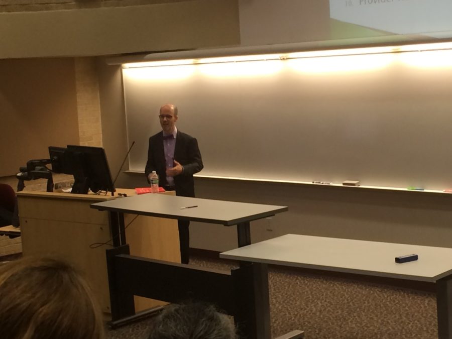 Dr. Saul Weiner spoke to TCU faculty and students at an open forum on Jan. 20 about his plans for the new joint medical school (Briana Jones/TCU360). 