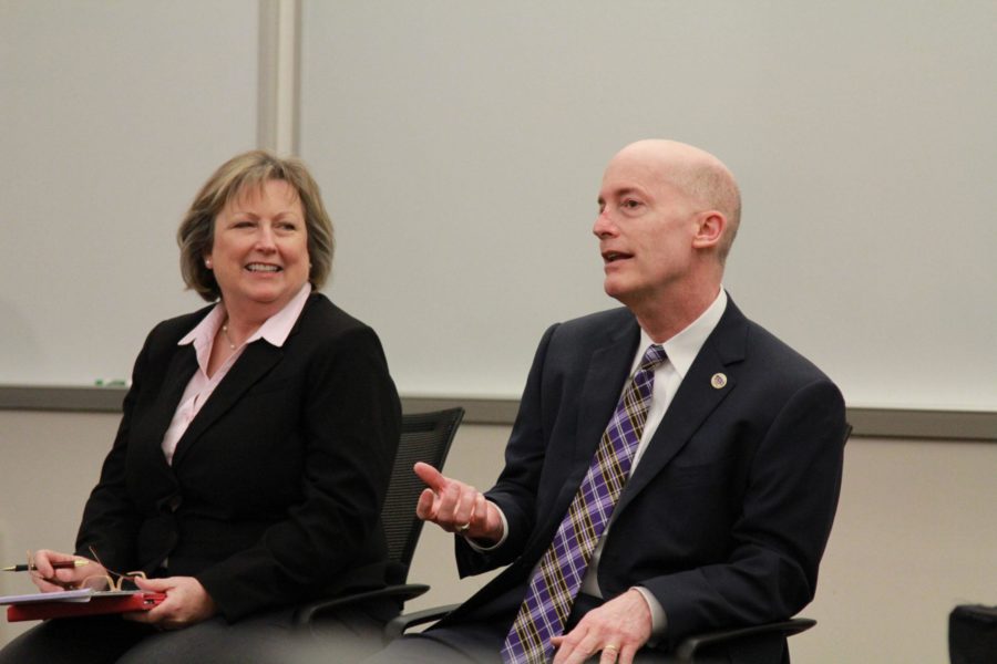 Chancellor Victor Boschini and Dean of Graduate Studies Bonnie Melhart announced that some graduate students can now have three quarters of their health insurance paid for by TCU. 