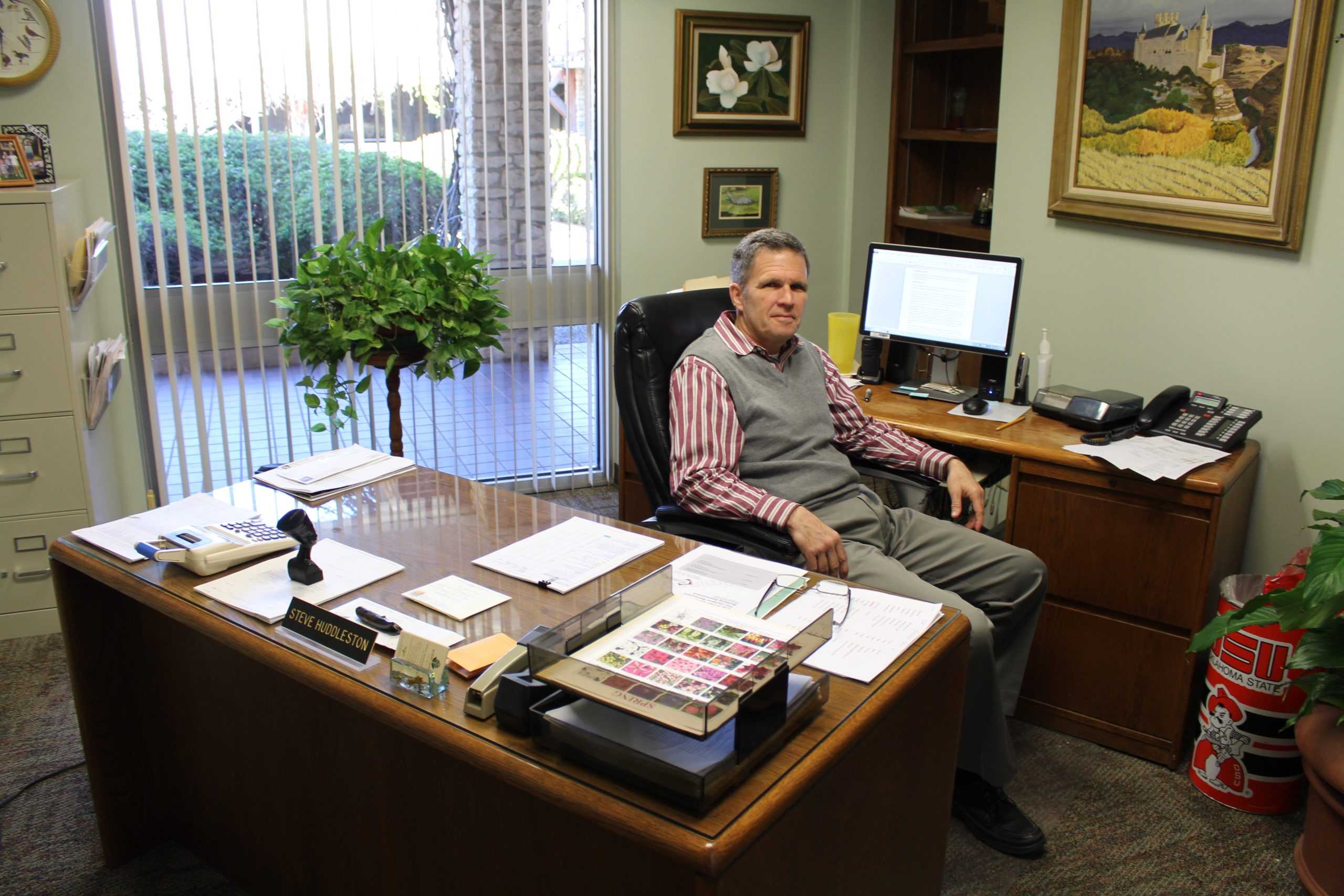 Steve Huddleston in his office.