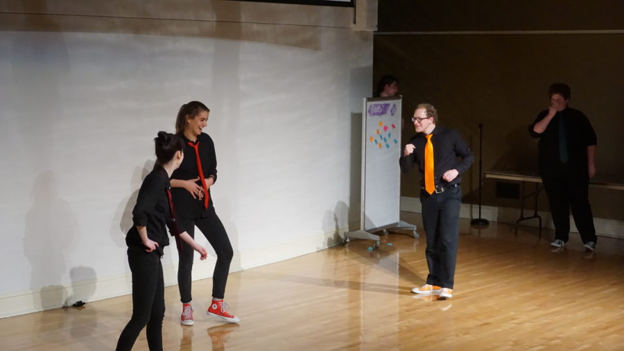 Members of SAC perform various scene-driven games with suggestions from the audience.