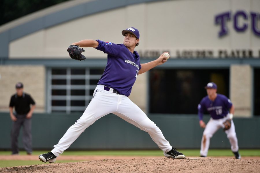 Freshman Dalton Horton was part of a stellar bullpen outing for the Frogs. 