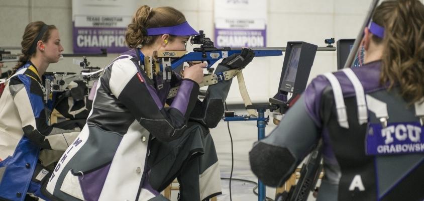 The rifle team, seen here at the Patriot Championships, dropped their first match of the season against Air Force.