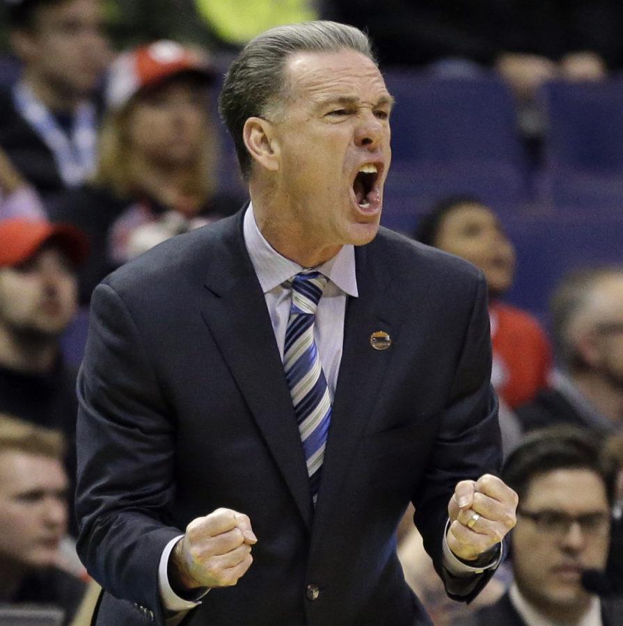 Pittsburgh coach Jamie Dixon yells on the sideline during the first round of the NCAA tournament on March 18. 