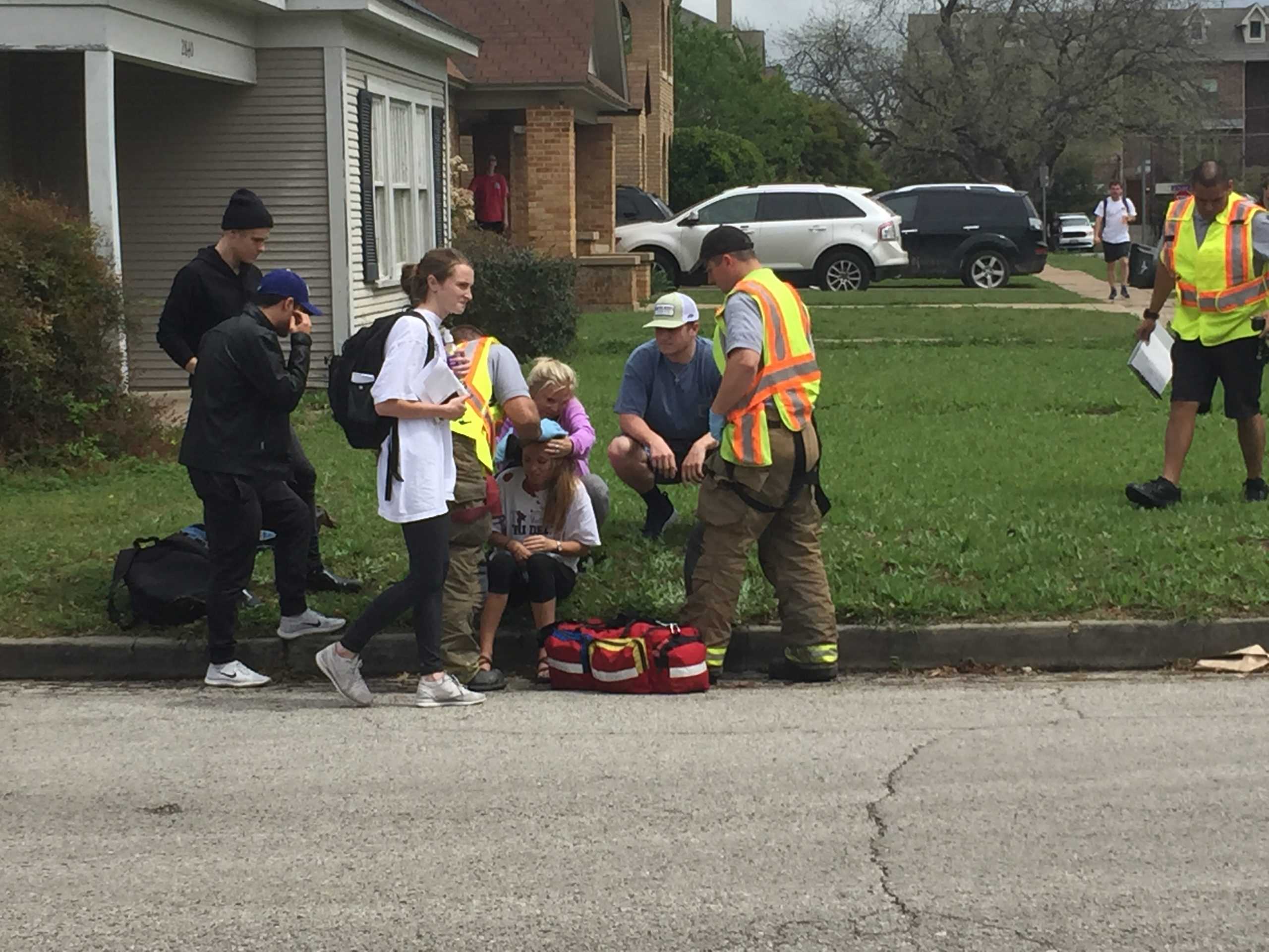 A young woman was being treated at Princeton and Greene street Wednesday afternoon. 