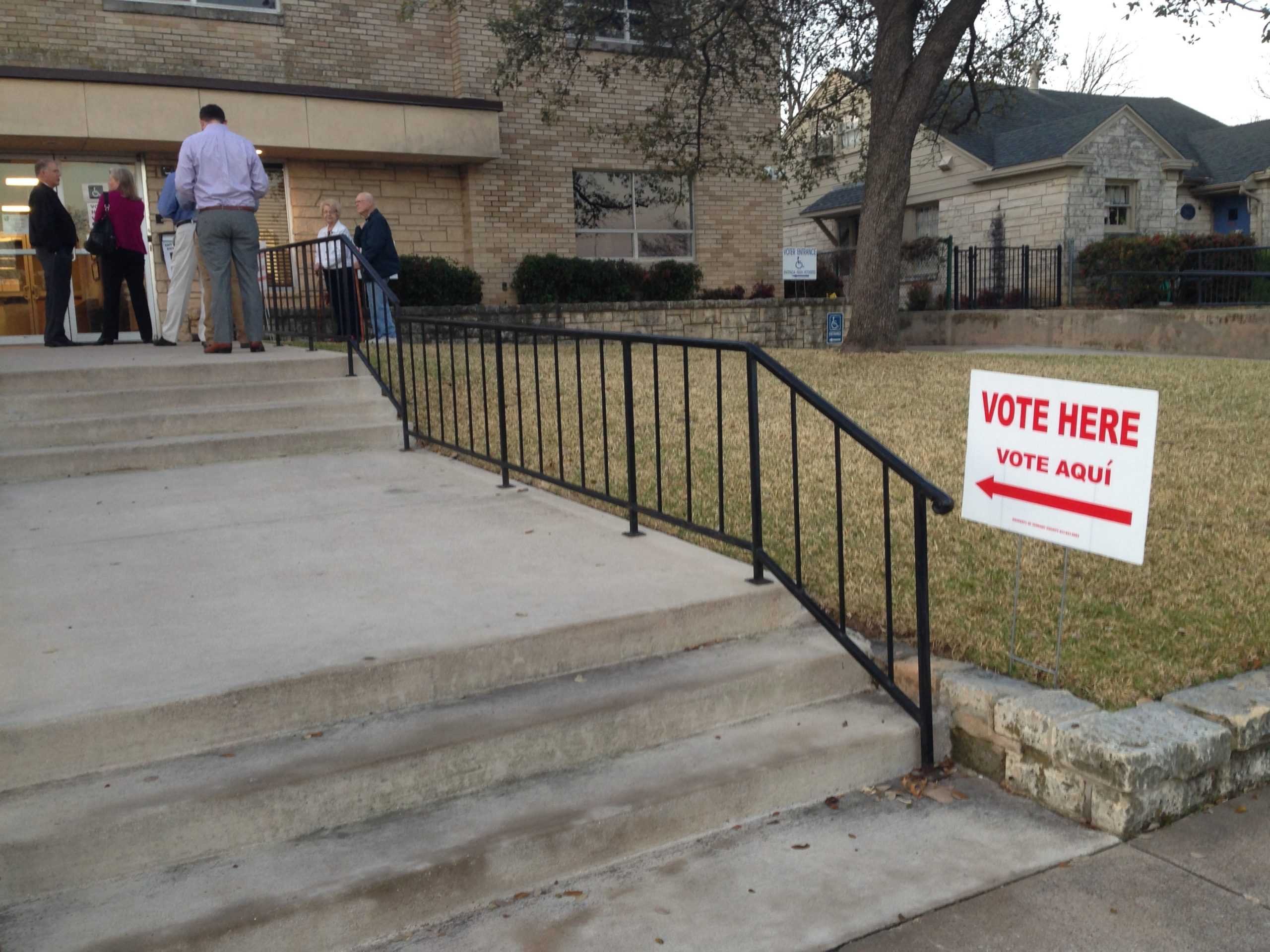 Voters showed up early to cast their ballots at Trinity Episcopal Church in Fort Worth. 