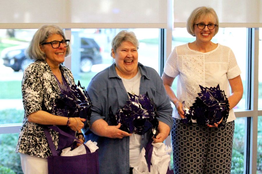 Harriet+Cohen%2C+Linda+Moore+and+Tracy+Dietz%2C+all+social+work+professors%2C+are+retiring+this+year.+The+three+professors+have+a+combined+74+years+of+service+at+TCU.+