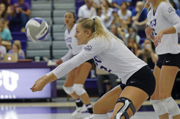 TCU volleyball opened up Big 12 Conference play against Texas Tech. (Photo courtesy: gofrogs.com)