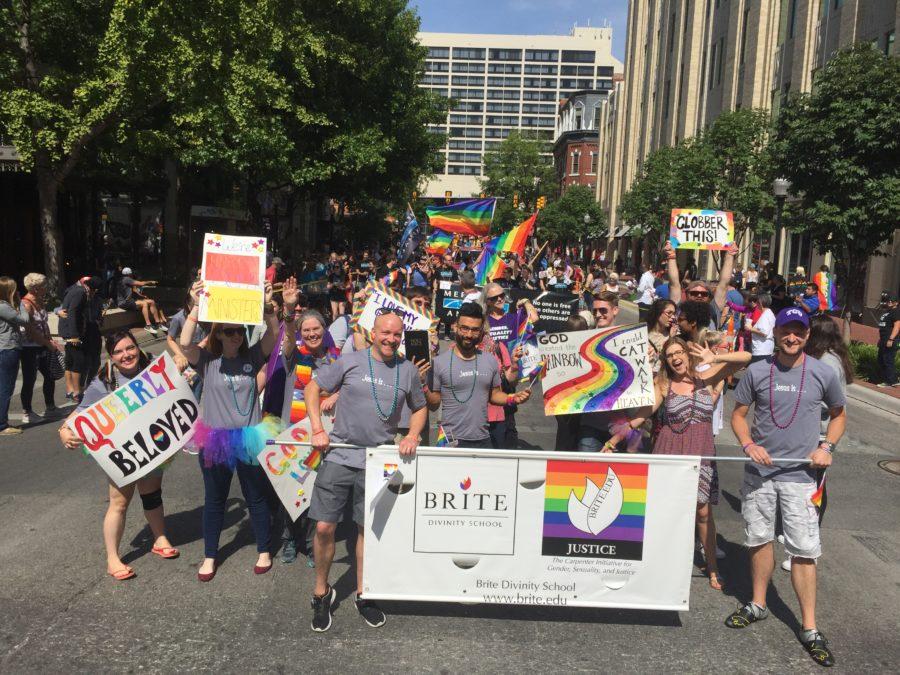 The Brite Divinity School marched in last years Tarrant County Pride Parade. (Photo credit: Valerie Forstman) 