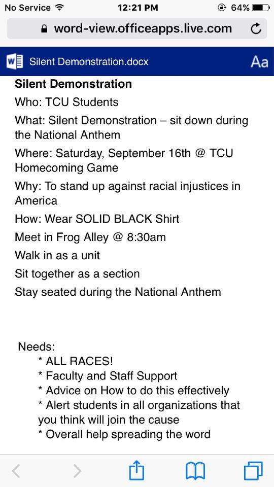 This is a google document sent out to demonstrators. 