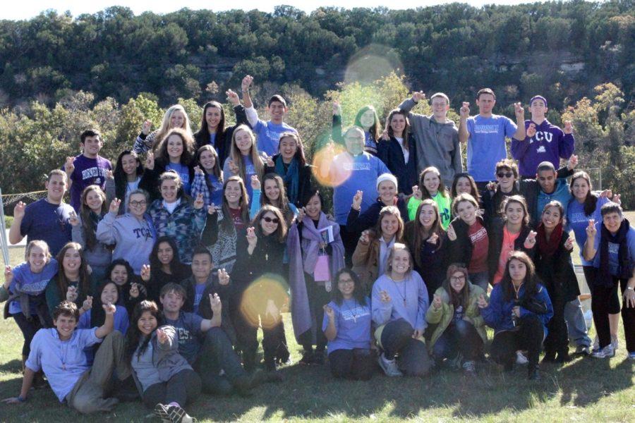 Students from last falls Awakening retreat pose for a picture. 