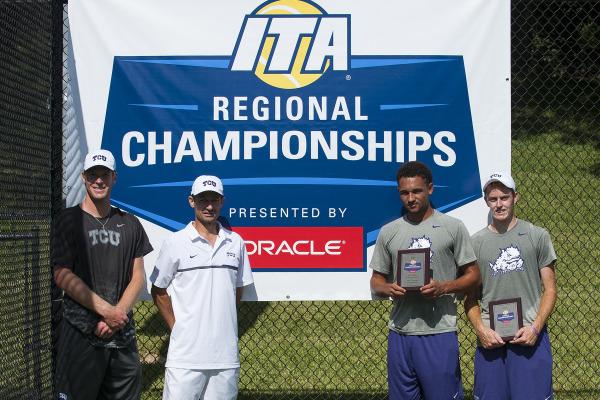 Trevor Johnson and Reese Stalder qualified for the USTA/ITA National Indoor Championships with their win over Texas A&M. (Photo courtesy: gofrogs.com)  