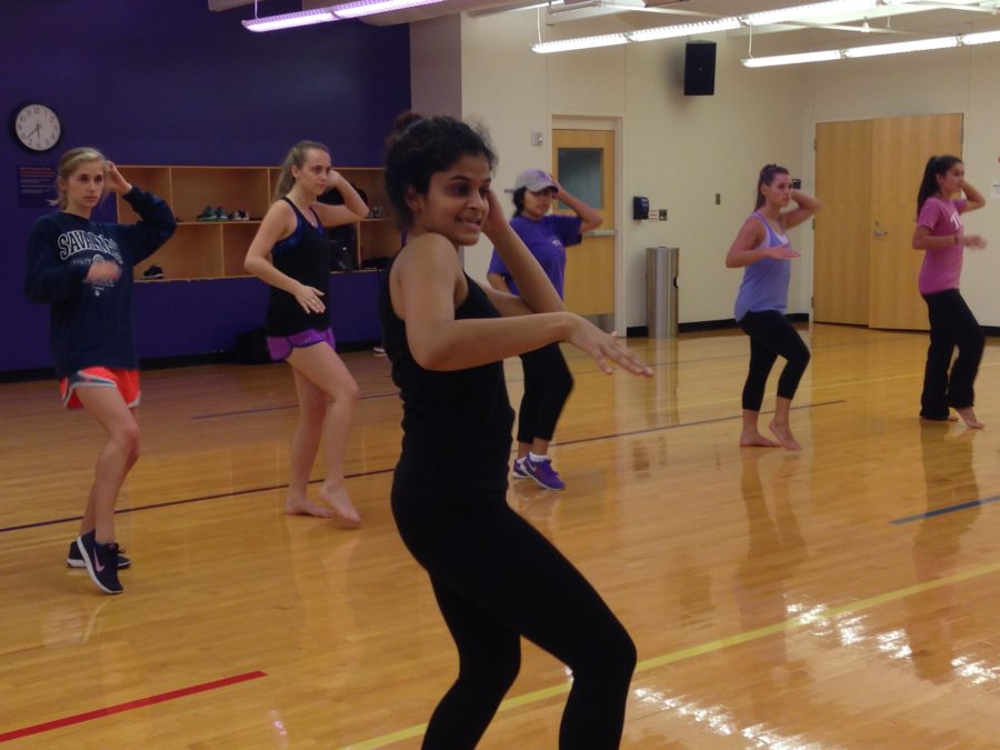 Raavi Baldota leads her free Bollywood cardio class demo at the rec center on Oct. 14, 2016.