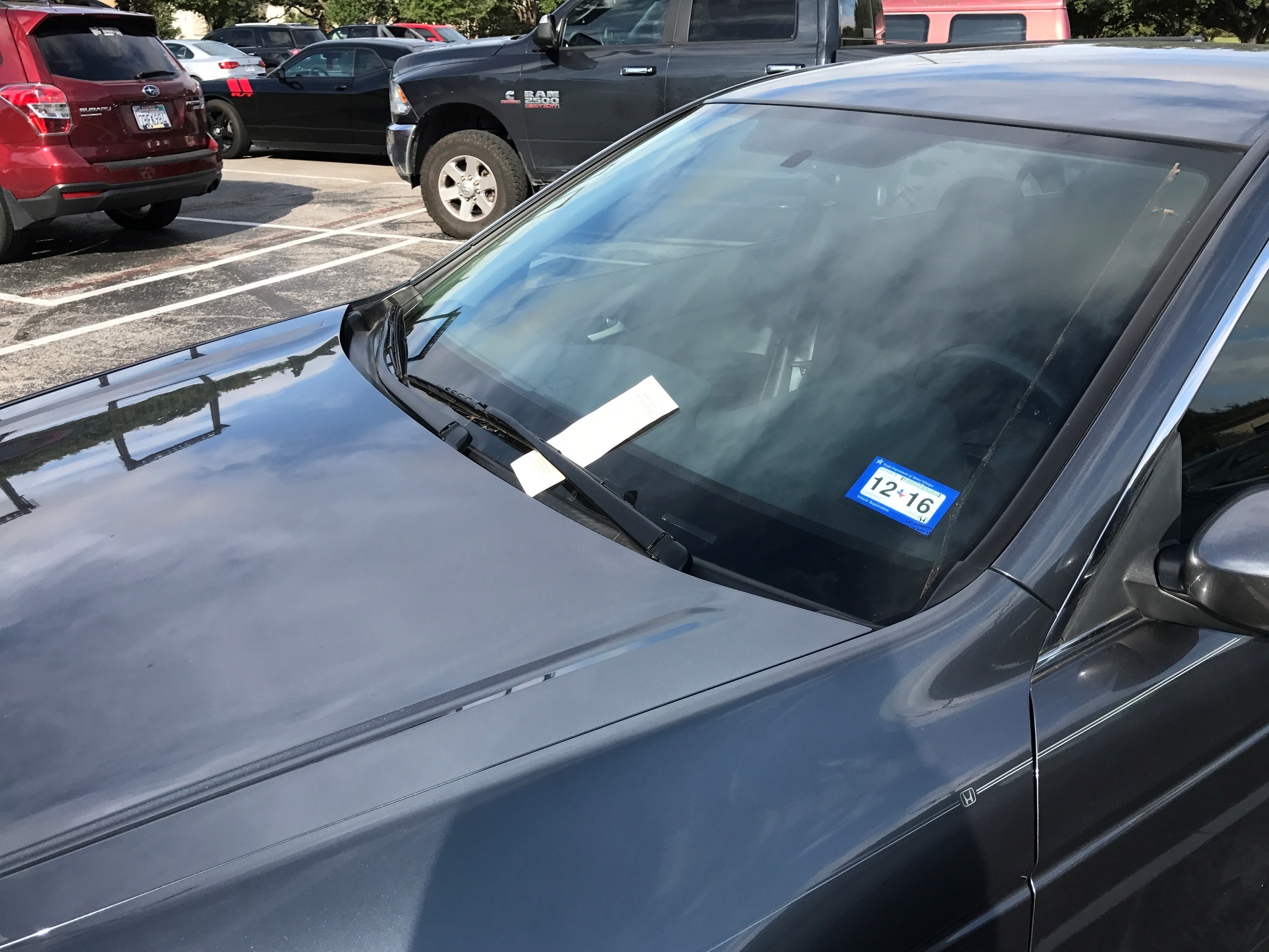 Another recipient of a parking ticket at TCU. 