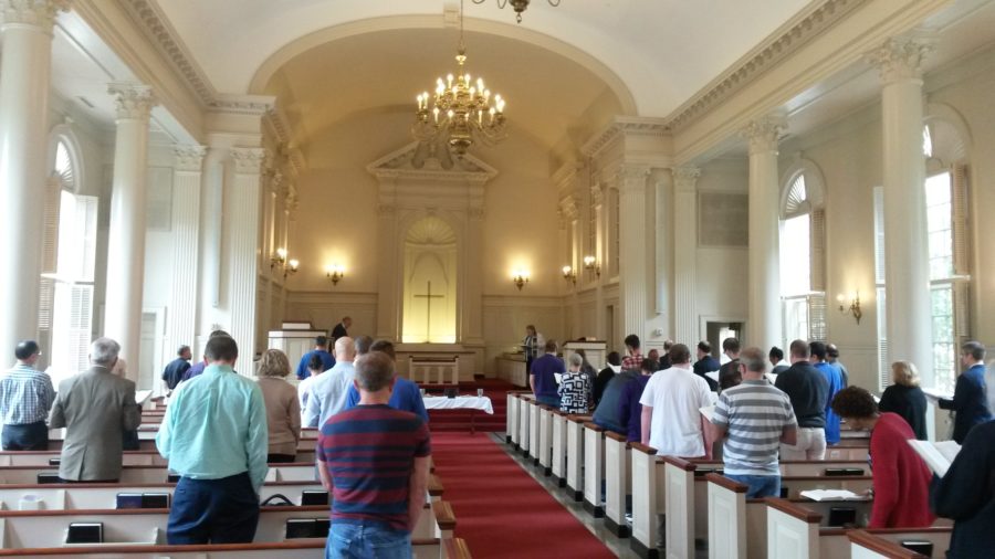 Service attendees gather in Robert Carr Chapel (Cole Polley, TCU360)