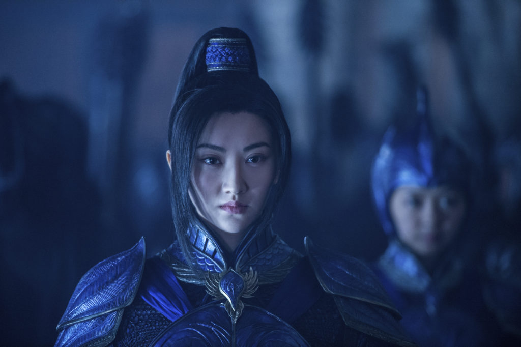 This image released by Legendary Pictures and Universal Pictures shows Jing Tian as Commander Lin Mae in a scene from "The Great Wall." (Jasin Boland/Legendary Pictures and Universal Pictures via AP)