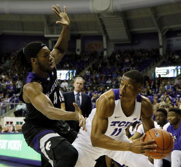 Brandon Parrish looks to make a move against Kansas State. (Photo Courtesy of GoFrogs.com)