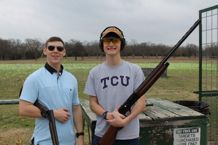 Junior Martin De Rito and sophomore Frank Cargile enjoy a day on the range. (Photo by Elizabeth Campbell) 