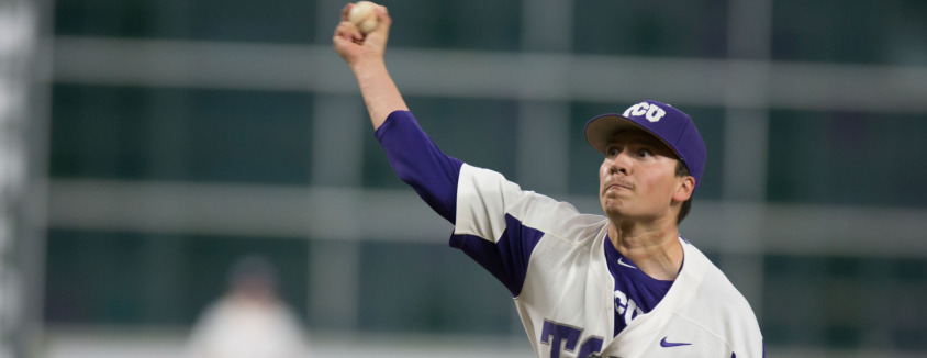 Sean+Wymer+threw+five+perfect+innings+of+relief+with+nine+strikeouts.+%28Photo+courtesy+of+gofrogs.com%29