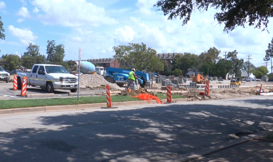Construction on the lot outside Smith Hall.