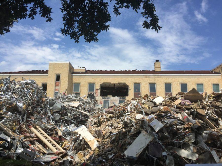 The torn down Dan Rogers Hall. Photo provided by Neeley school of Business.