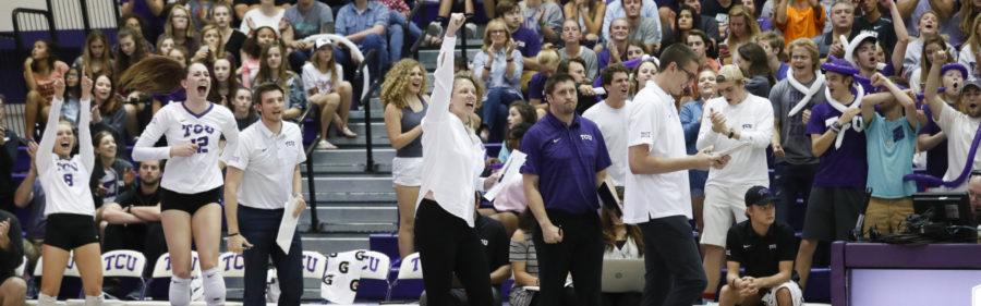 TCU vs Kansas State Volleyball in Fort Worth, Texas on October 4, 2017. (Photo by/Sharon Ellman)