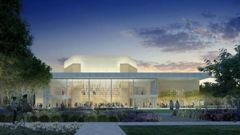 This is an outside view of the plans for TCUs new School of Music.