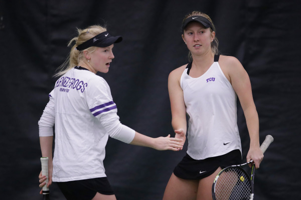 TCU vs Arkansas State women's tennis in Fort Worth, Texas on January 19, 2018. (Photo by Gregg Ellman )