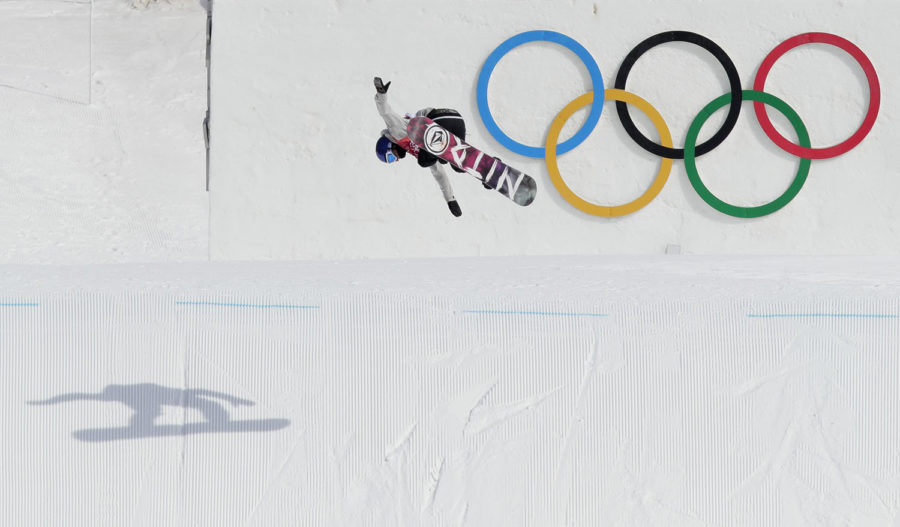 Marcus Kleveland, of Norway, jumps during the mens Big Air snowboard qualification competition at the 2018 Winter Olympics in Pyeongchang, South Korea, Wednesday, Feb. 21, 2018. (AP Photo/Dmitri Lovetsky)