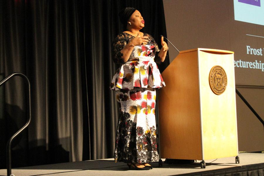 Leymah Gbowee draws on her personal experiences regarding human rights.