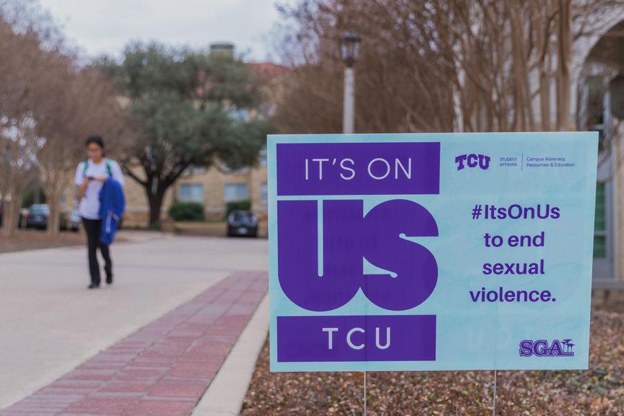 Signs supporting the movement can be found all over campus. Photo taken by Cristian ArguetaSoto Feb. 19 in Fort Worth, Texas. 