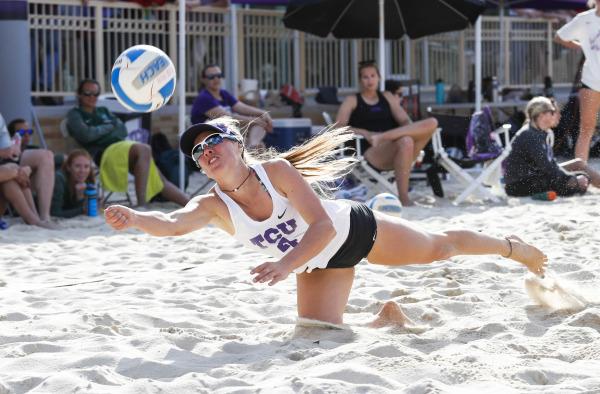 TCU vs Cal Poly Beach Volleyball in Fort Worth, Texas on March 3, 2018. (Photo/Sharon Ellman)