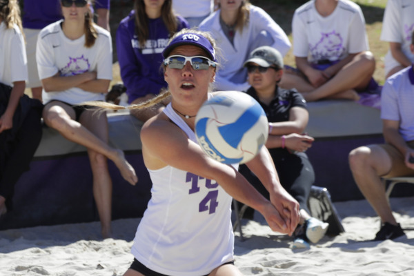 TCU vs Tulane beach volleyball at TCU in Fort Worth, Texas on March 03, 2018. (Photo by/Sharon Ellman)